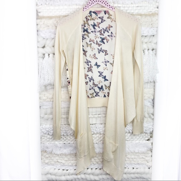 Ted Baker Sweaters - Ted Baker Mandey Butterfly Print Draped Cardigan